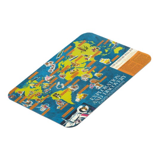 Exploratie en Ontdekking Visual-History Wereldkaar Magneet (Linkerzijde)