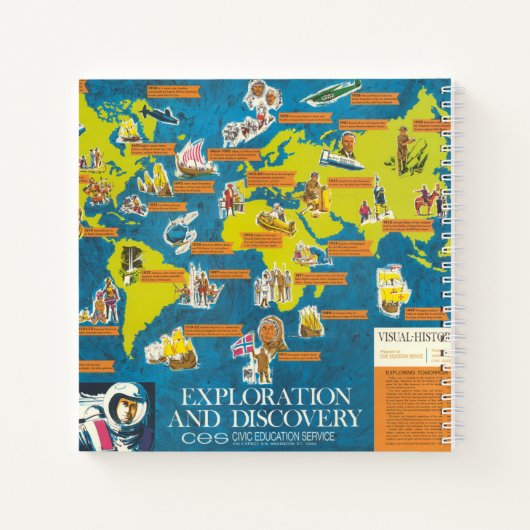 Exploratie en Ontdekking Visual-History Wereldkaar Notitieboek (Achterkant)