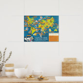 Exploratie en Ontdekking Visual-History Wereldkaar Poster (Keuken)