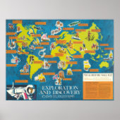 Exploratie en Ontdekking Visual-History Wereldkaar Poster (Voorkant)