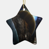 Exploratie van ruimtefractale kunst keramisch ornament (Links)