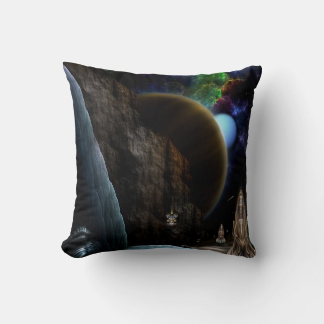 Exploratie van ruimtefractale kunstdecoratieve pil kussen (Voorkant)