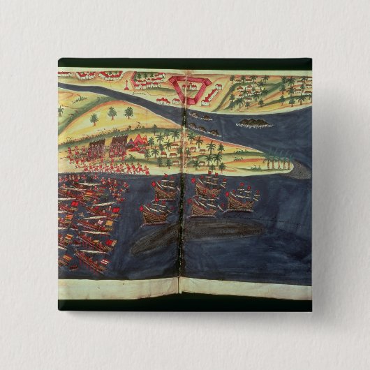 Exploratiekaart van Surat Vierkante Button 5,1 Cm (Voorkant)