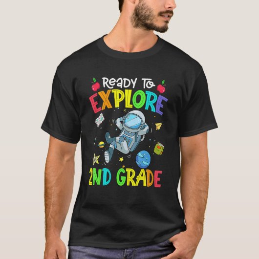 Explore 2nd Grade Back To School Astronaut Space E T-shirt (Voorkant)