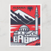 Explore Albania Vintage Travel Illustration Briefkaart (Voorkant)