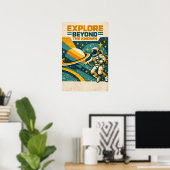 Explore Beyond the Known — Retro Space Voyage Poster (Thuiskantoor)