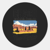 Explore Chaco Culture National Park New Mexico Pre Ronde Sticker (Voorkant)