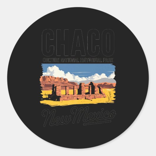 Explore Chaco Culture National Park New Mexico Pre Ronde Sticker (Voorkant)