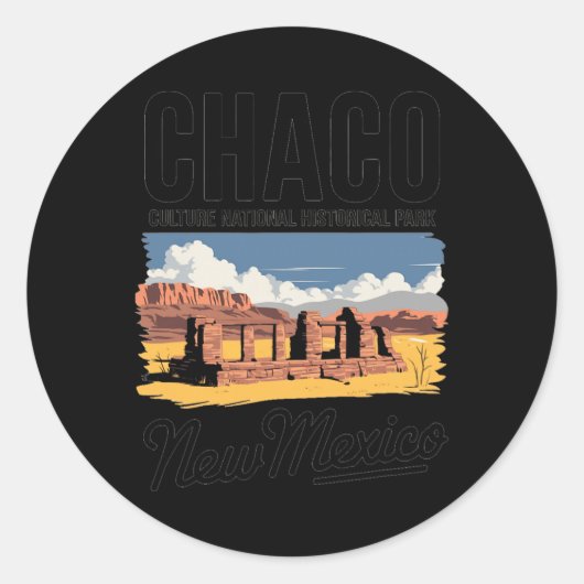 Explore Chaco Culture National Park New Mexico  Ronde Sticker (Voorkant)