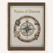 Explore & Discover Embroidered Nautical Compass Notitieboek (Voorkant)