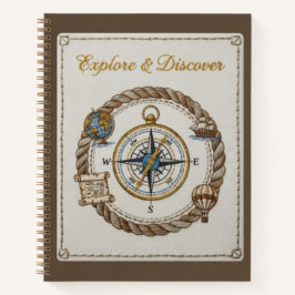 Explore & Discover Embroidered Nautical Compass Notitieboek
