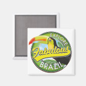 Explore Fabulous Brazilië Logo Magneet (Voorkant / Achterkant)