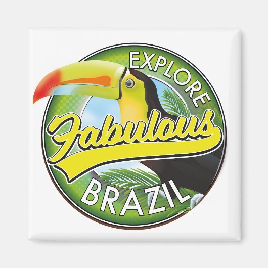 Explore Fabulous Brazilië Logo Magneet (Voorkant)