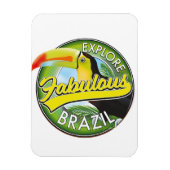 Explore Fabulous Brazilië Logo Magneet (Verticaal)