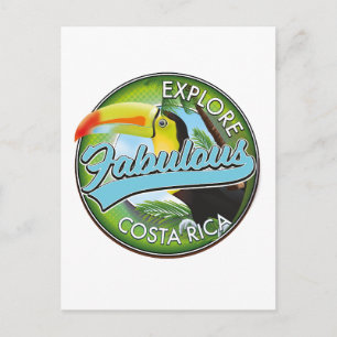 Explore fabulous costa rica logo briefkaart