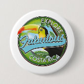 Explore fabulous costa rica logo ronde button 7,6 cm (Voorkant)