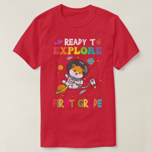 Explore First Grade Back To School Astronaut Space T-shirt (Design voorkant)
