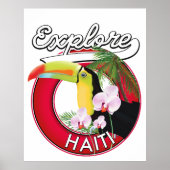 Explore Haïti logo reis patch. Poster (Voorkant)