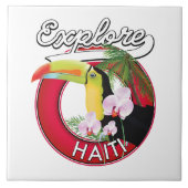 Explore Haïti logo reis patch. Tegeltje (Voorkant)