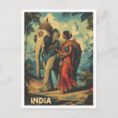 Explore India Vintage Travel Illustration Briefkaart (Voorkant)