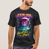 Explore Meowter Space 80s Style Astronaut Space C T-shirt (Voorkant)