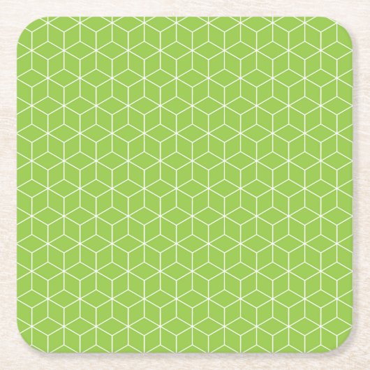 Explore Modern Optical Illusions with Cube Pattern Kartonnen Onderzetters (Voorkant)