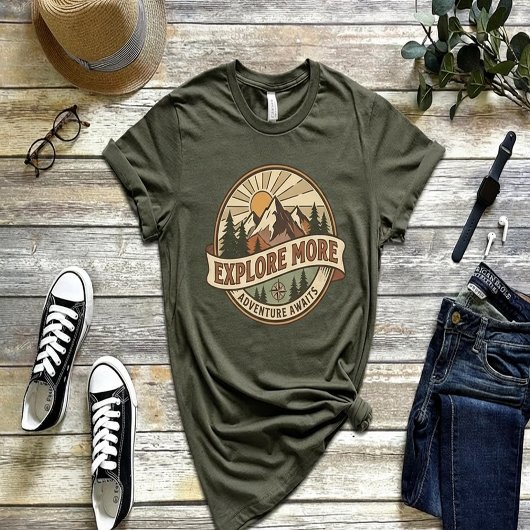 EXPLORE MORE – Adventure Awaits | Retro Outdoor  T-shirt