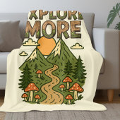 Explore More Mountains | Mushroom Hiking Adventure Fleece Deken