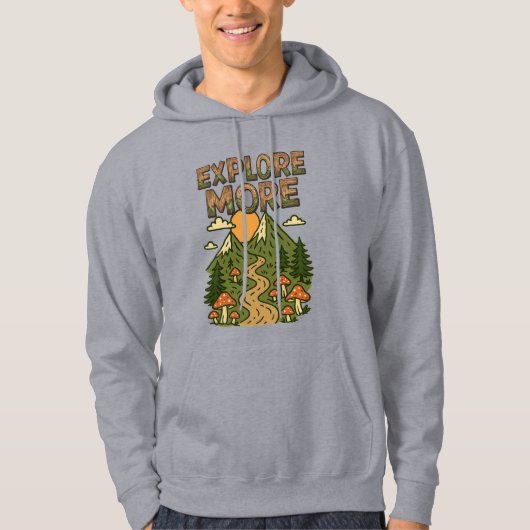 Explore More Mountains | Mushroom Hiking Adventure Hoodie (Voorkant)