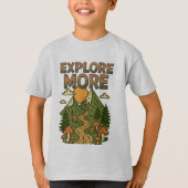 Explore More Mountains | Mushroom Hiking Adventure T-shirt (Voorkant)