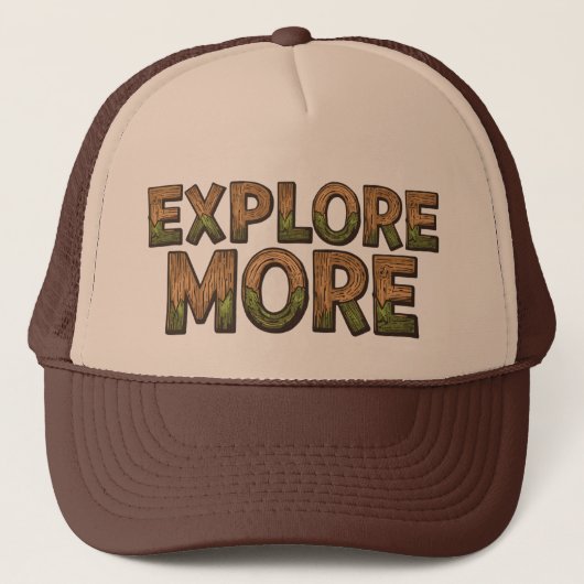Explore More Outdoors | Woodsy Hiking Adventure  Trucker Pet (Voorkant)