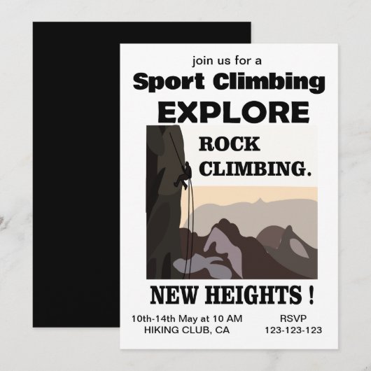 Explore New Heights Rotsbeklimmen Kaart (Voorkant / Achterkant)