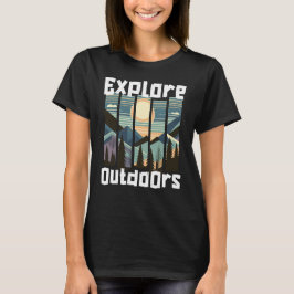 Explore Outdoors Landschafts Grafik T-shirt