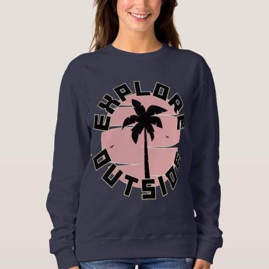 Explore Outside Retro Esthetiek Crewneck Trui (Voorkant)
