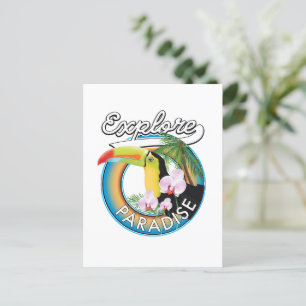 Explore Paradise Travel logo cartoon Briefkaart