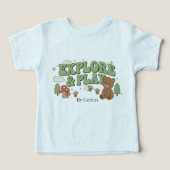 Explore & Play T-Shirt, Groovy Retro Forest Bear C (Design voorkant)