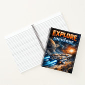 Explore the Universe – Sci-Fi Spaceship Notitieboek (Binnen)