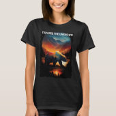 Explore The Unknown bear hiking camping mountains T-shirt (Voorkant)