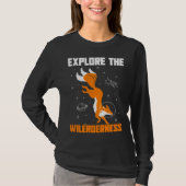 Explore The Wilderness Space Astronaut Fox T-shirt (Voorkant)