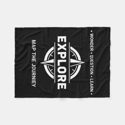 Explore Wonder Question Learn Map The Journey  Fleece Deken (Voorkant (Horizontaal))