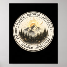 Exploreer Wandel Ontdek Berg Poster Kunstprint