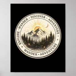 Exploreer Wandel Ontdek Berg Poster Kunstprint