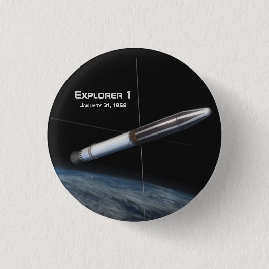 Explorer 1 Earth Satellite Ronde Button 3,2 Cm (Voorkant)