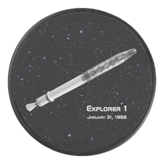 Explorer 1 Satellite Starry Sky Hockey Puck (Voorkant)