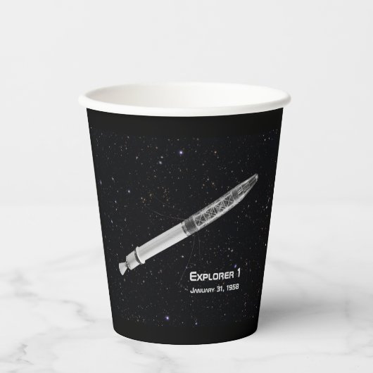 Explorer 1 Satellite Starry Sky Papieren Bekers (Voorkant)