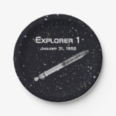 Explorer 1 Satellite Starry Sky Papieren Bordje (Voorkant)