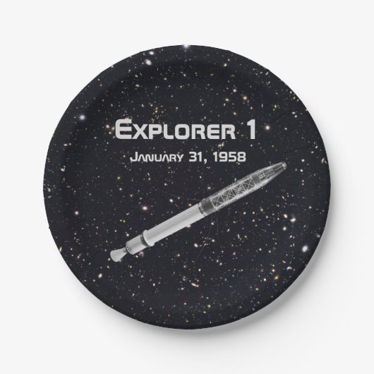 Explorer 1 Satellite Starry Sky Papieren Bordje (Voorkant)