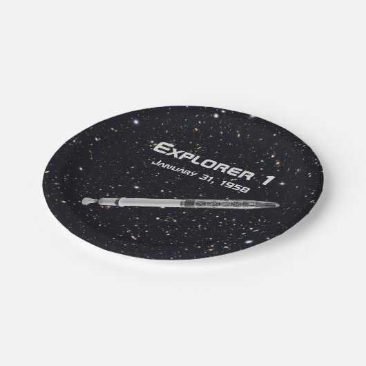 Explorer 1 Satellite Starry Sky Papieren Bordje (Gekanteld)