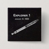 Explorer 1 Satellite Vierkante Button 5,1 Cm (Voorkant)