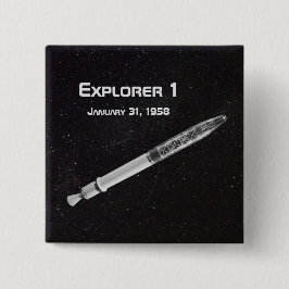 Explorer 1 Satellite Vierkante Button 5,1 Cm